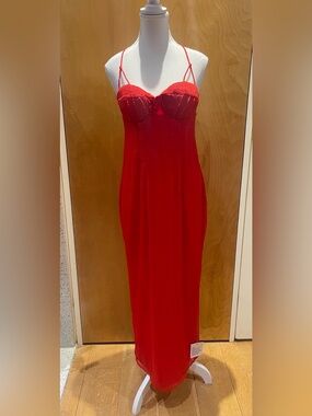 ASOS Design red maxi dress with corset top size 8
